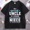 Soft Cotton Uncle T-shirt Proud Uncle of Awesome Niece She Gave Me This T Shirt Casual Cotton Short Sleeve Round Neck Tees Tops