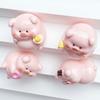 Cute Mini Cartoon Piggy Ornaments Resin Pink Pig Computer Desktop Home Decoration Office Garden Car Decor Accessories Gift