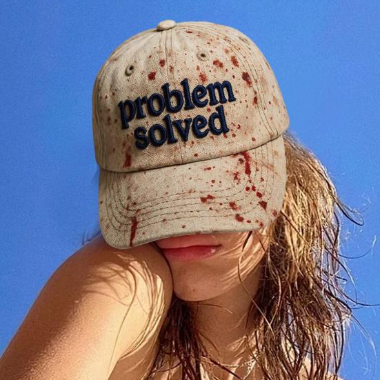 Dark Blood Stain Print Baseball Hat Unisex Sun Protection Wide Brim Baseball Hat Halloween Party Costume Accessory