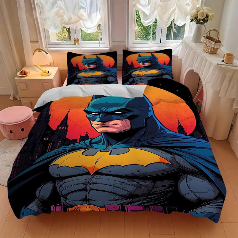 3pcs Batman Cover Set,Soft Comfortable Duvet Cover,Guest Room (1*Duvet Cover + 2*Pillowcases, Without Core) Yy251024104