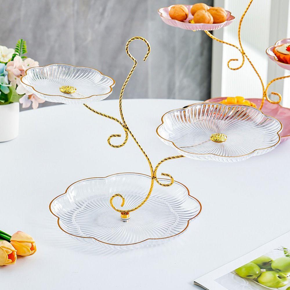 3 Layer Design Branch-shaped Dessert Holder Easy To Clean Snacks StorageTray  Living Room