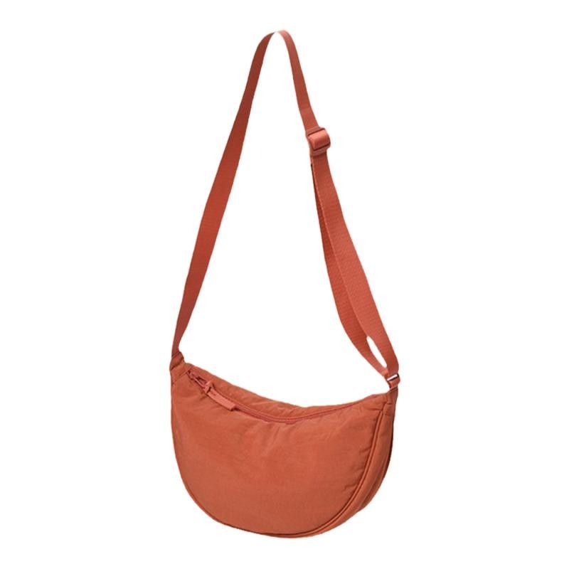 

Crescent Niche Style Wide Shoulder Strap Casual Crossbody Bag Orange Red