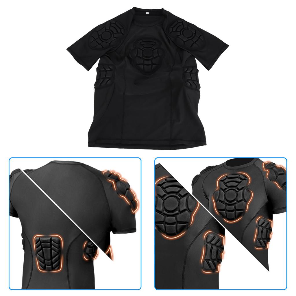 Goalkeeper Shirt for Men Women EVA Soccer Padded Compression Shirt Football Protective Gear Rib Prot