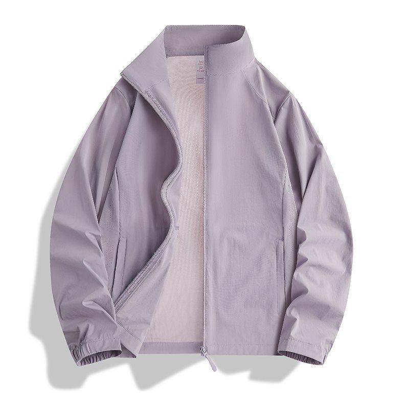 UPF50+ Sun Protection Jacket: Ice Silk, Stand Collar, Loose Fit, Breathable for Outdoor Camping and Cycling