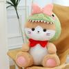 Toy Plush Cat Dinosaur Doll Stuffed Animal Cartoon Bow Soft Toy Home Gift Decor