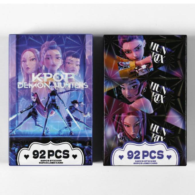 K-Pop Demon Hunters Photocard + Sticker Set – Huntrix & Saja Boys (2 Options)