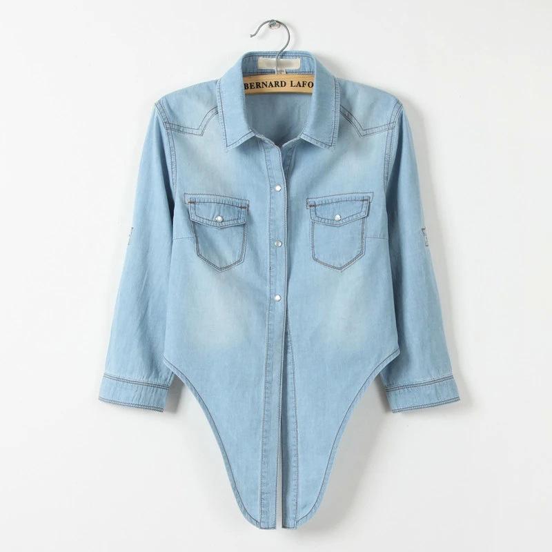Women's Short Sleeve Lace-Up Denim Shawl Shirt-Jacket