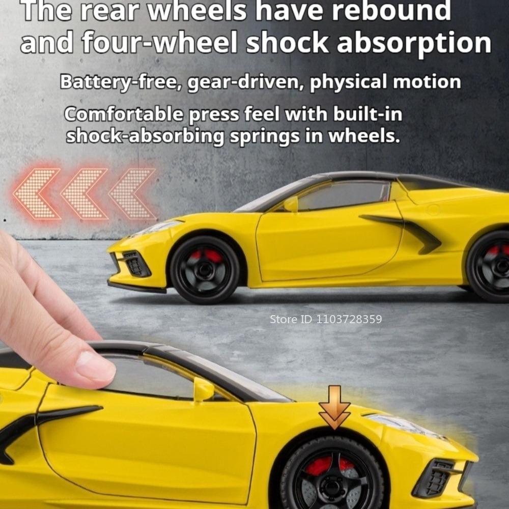 1:22 C8 993 Miniature Model Toy Supercars Alloy Diecast Doors Opened Exquisite Interior Pull Back Festival Gifts for Children