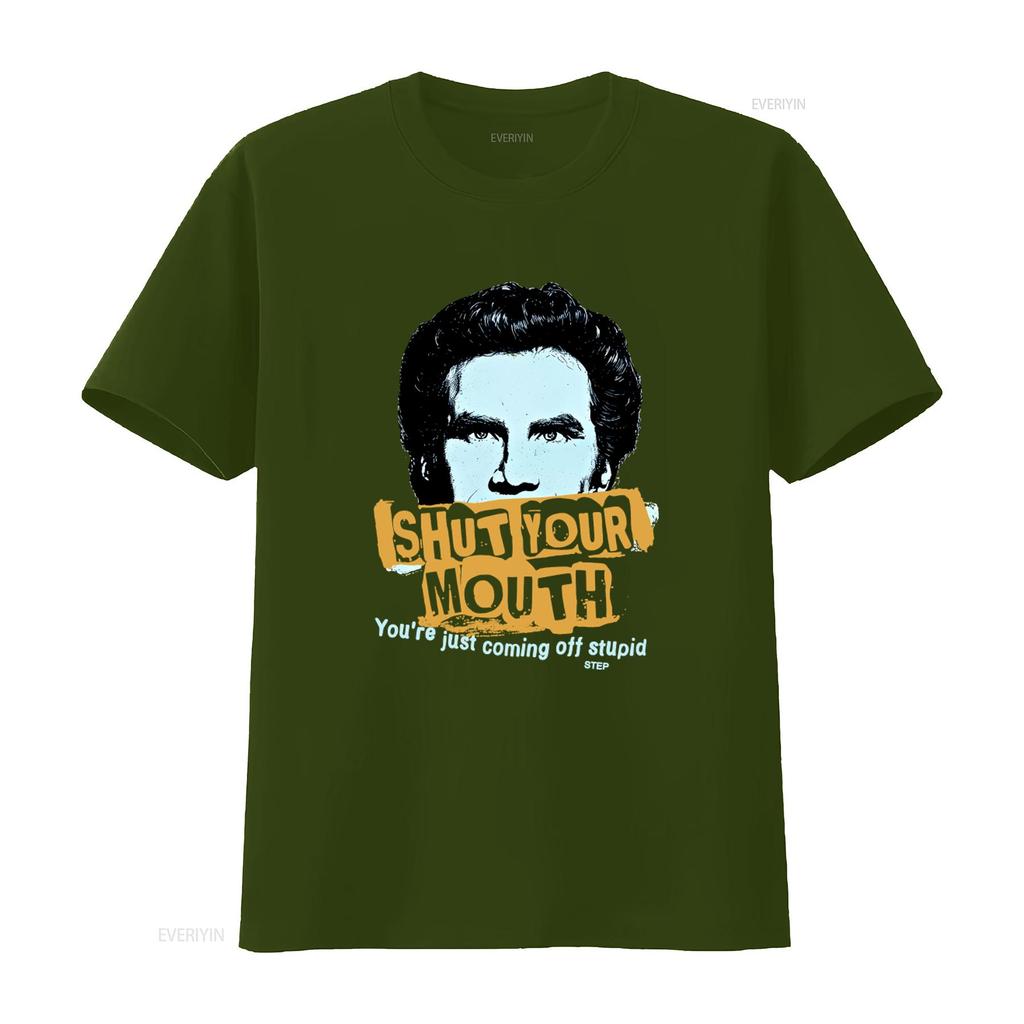 Step Brothers Shut Your Mouth Movie T Shirt Stylish and Trendy for Lovers Vintage Washed Top For Everyday Wear Comfortable