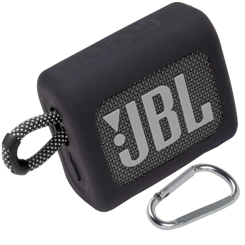JBL GO3 Bluetooth Portable Speaker Protective Silicone Case (Case Only) - Aenllosi (Black)