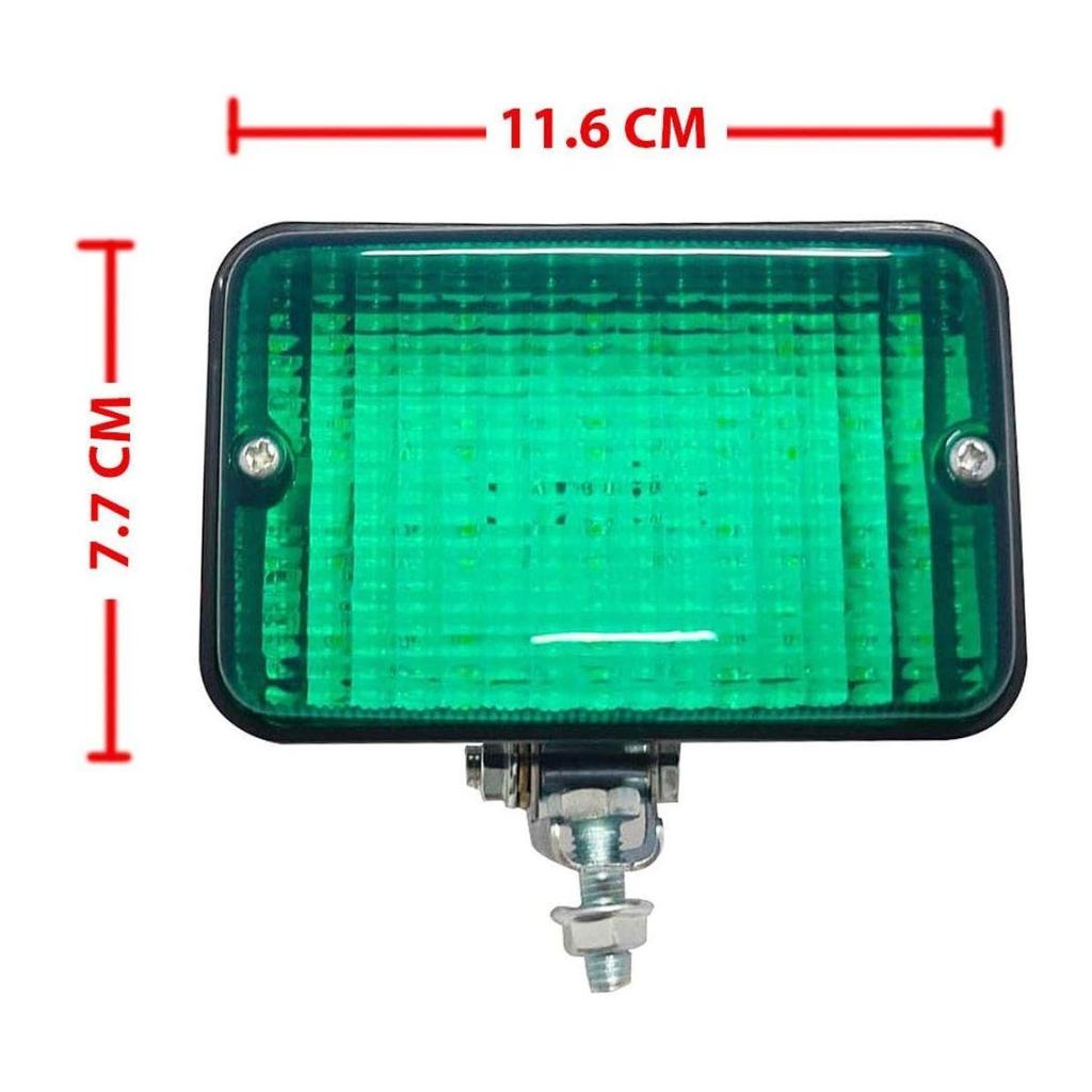 Robocze światło LED 20 diod – Super jasne światło powodziowe 12V Off-Road z uchwytami do montażu wpuszczanego Uniwersalne dopasowanie do ciężarówek, ciągników – Zielone światło