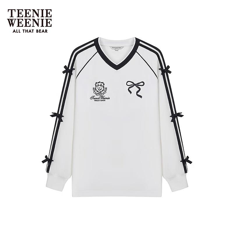 Teenie Weenie Bearnova 2025 Autumn Bowknot Long Sleeve Round Neck Tee S