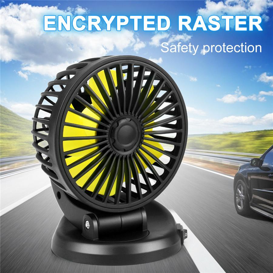 360 Degree Rotatable 12V Universal Car Interior Cooling Fan w/Cigarette Lighter