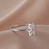 Stainless Steel Geometric Snowflake Rings for Women Minimalist Ring Jewelry Female Engagement Wedding Valentine Gift