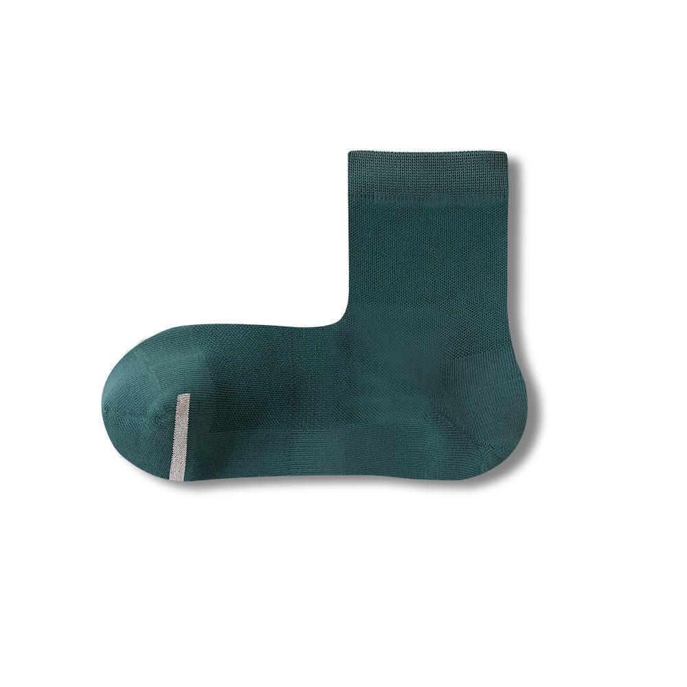 

Мужские весенне-осенние новые коммерческие влагоотводящие дезодорирующие 7A антибактериальные длинные хлопковые носки 1 pair зелёный