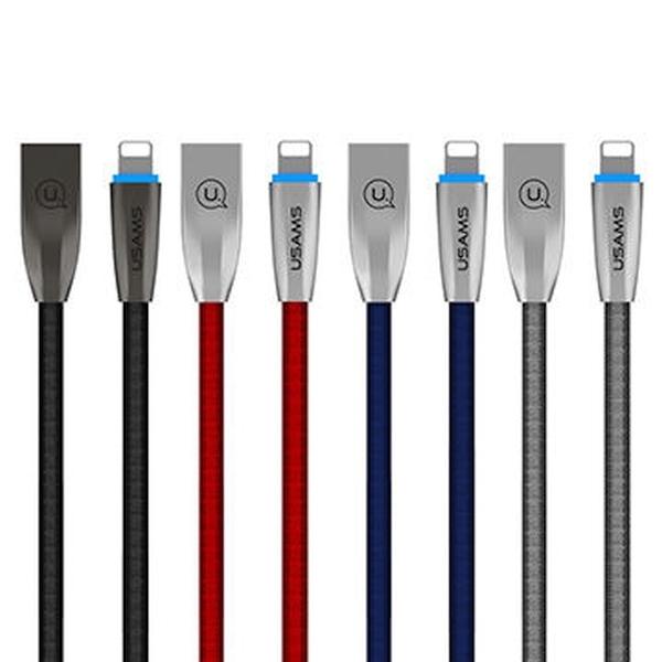 USAMS U-Light Lightning Braided Cable Blue/Blue 1.2m IPZSUSB03 (US-SJ182)