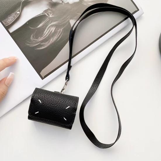 

Защитный чехол для наушников, пыленепроницаемый, водонепроницаемый, из искусственной кожи с рисунком личи, беспроводной чехол для наушников для AirPods