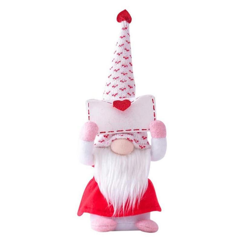 Valentine's Day Glitter Gnome Plush Elf Decorations Mr and Mrs Handmade Scandinavian Tomte for Valentine's Day Home Decoration