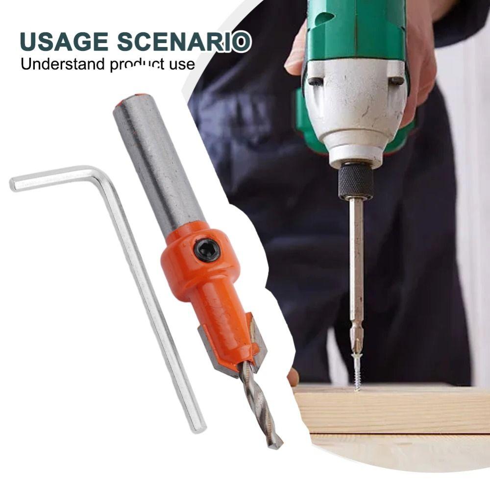 Round Shank Countersink Drill Bit 8mm /10mm Bit Countersink Drill Drill Hole Opener  Wood Drilling