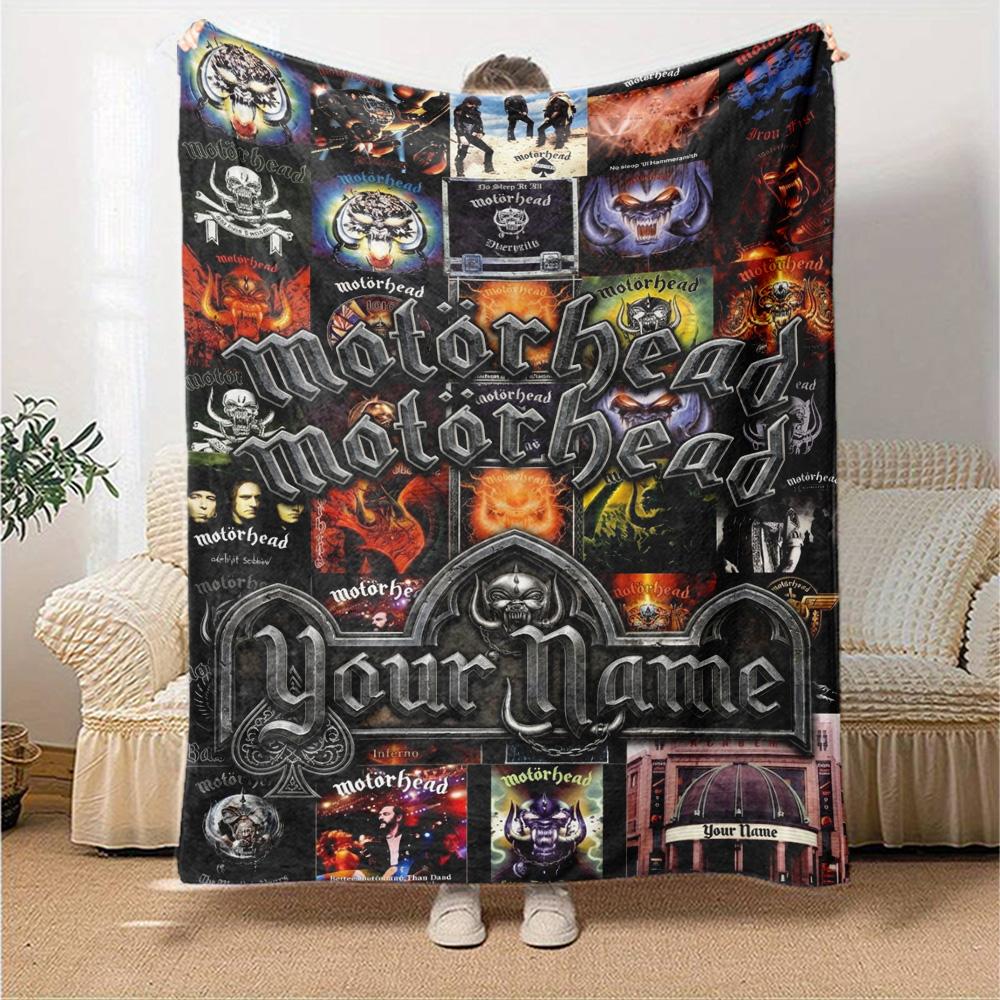 Name Custom Motörhead Print Flannel Blanket High Quality Warm Comfortable Cover for All Seasons Perfect for Gifts Home Decor