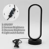 LED Desk Lamp Bedroom Circular Desk Lamp, Living Room Black and White USB Dimmable Bedside Lamp, Small Night Lamp Decoration