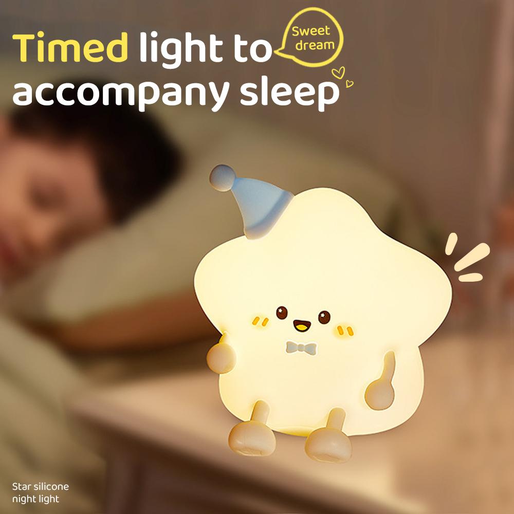 Niedliches 7 Farben Stern Nachtlicht Dimmbare Wolke Schlaflichter für Schlafzimmer Kawaii Kinder Nachtlicht für Stillzimmer Dekoration