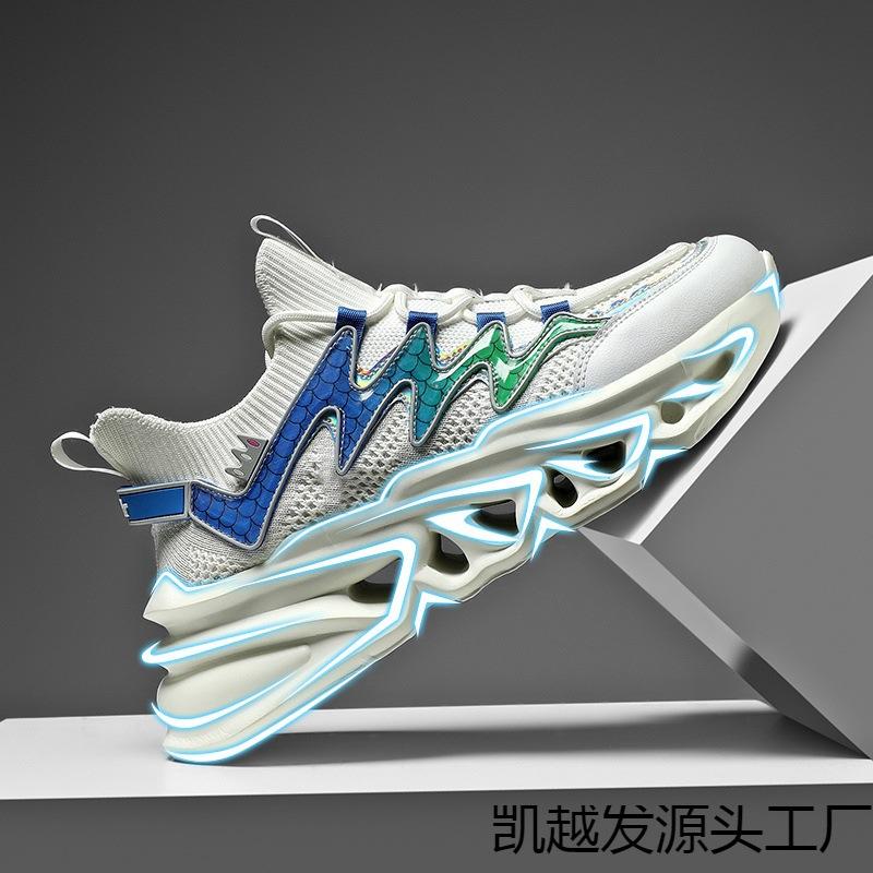 Men's shoes summer new fly-woven breathable running shoes men's blade platform casual sports shoes
