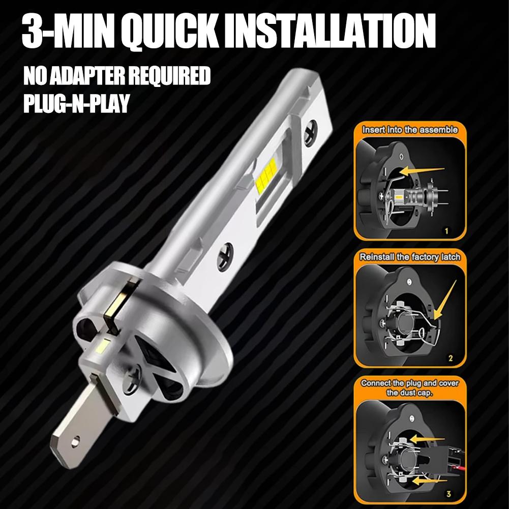 H1/H7 Car LED Headlight Bulbs CAN Bus Lights Mini Lamp 6000K 800000LM Super Bright Automobile Lamps Plug And Play Turbo Fan