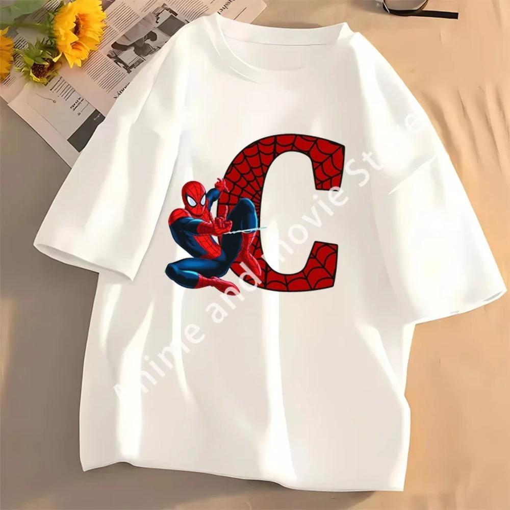 SpiderMans Women T Shirt Letter ABC Cotton Clothes Tops Women Summer Breathable Cute Short Sleeve Ladies' Fashion Top
