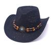 New western cowboy hat hand-woven five-point paper straw hat Panama European and American style jazz hat men's and women's spring and summer gift hat