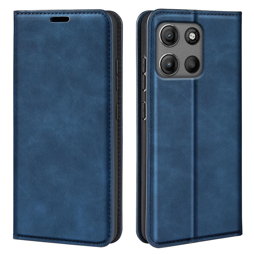 

Для Motorola Moto G15 4G Чехол Кожаный Чехол-кошелек с сенсорной кожей Blue