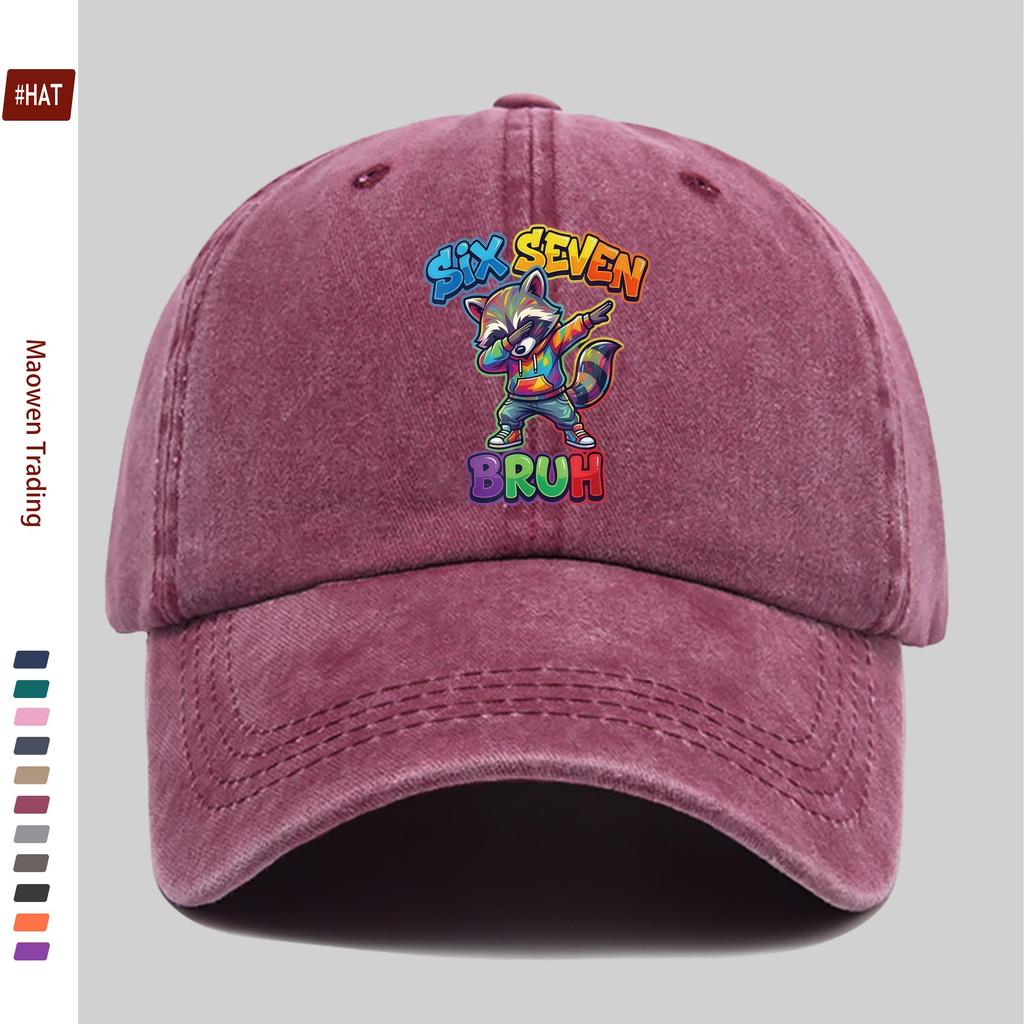 pc SixSeven Raccoon Pattern Printed Baseball Cap with Fun and Casual Printed Design Sun Hat Comfortable and Lightweight Pa