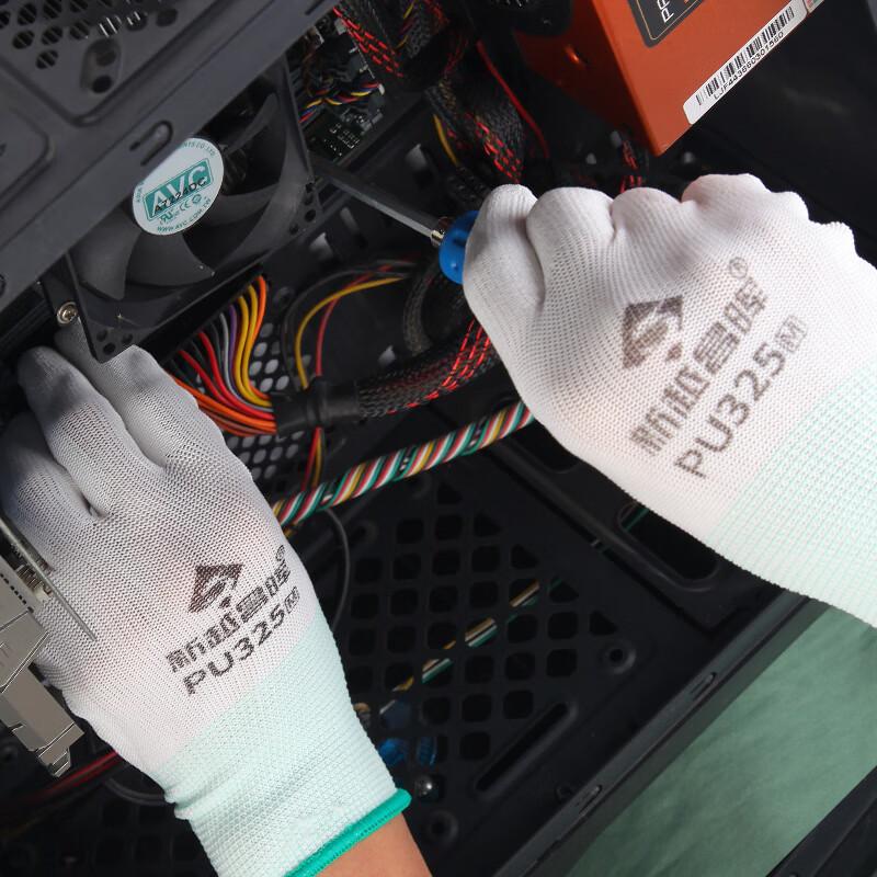 Xinyuechanghui PU Coated Gloves, 12 Pairs/pack, Protective Work Gloves, Nylon Dipped Wear-Resistant Non-Slip Work Protection Gloves B11428