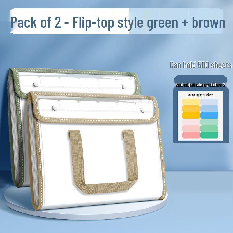 Accordion File Bag for Students: Test Paper and Subject Classification Storage Album