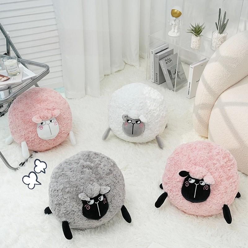 Cute Sheep Cartoon Plush Cushion For Living Room Sofa Decor Gift For Kids