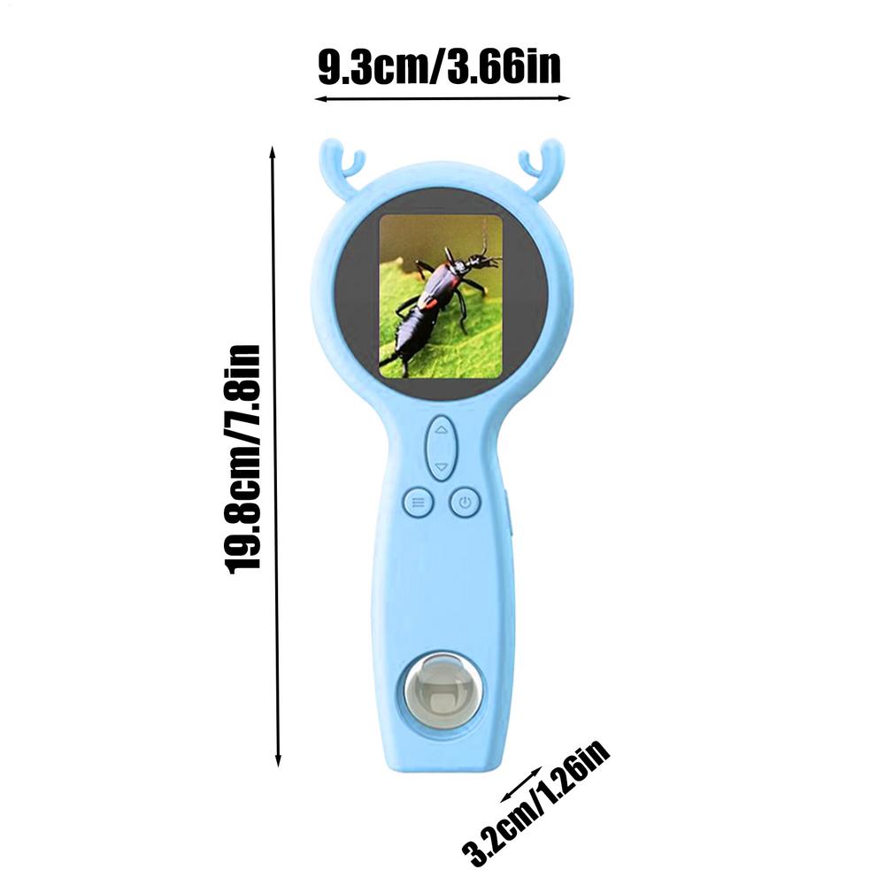 Mikroskop für Kinder-Tragbares 2" Digitalmikroskop für Kinder mit 2MP Pädagogisches Wissenschaftsspielzeug Taschenformat