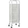 VidaXL Kitchen Trolley for 16 Trays 38x55x163 Cm Stainless Steel