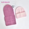 SOMALER Wide Cuff Knit Hats for Women Winter Angora Wool Blend Beanie Soft Warm High Quality Ski Caps