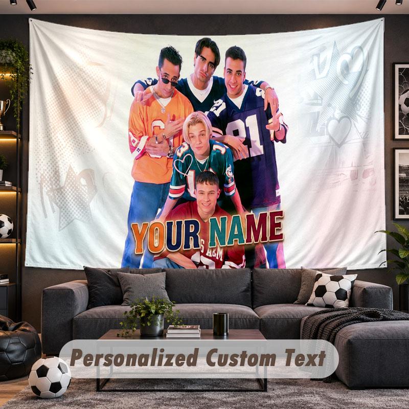 Wall Hanging Tapestry Custom NameBackstreet Boys Pattern Personalized Printed Fabric Wall Decor