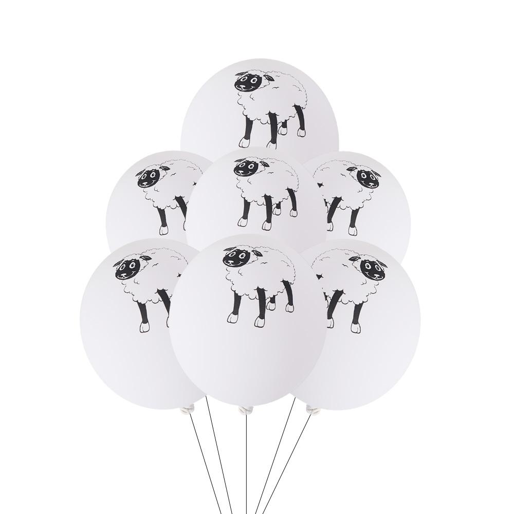 10pcs 12inch White Sheep Latex Balloons Inflatable Animal Balloons  Birthday Party Decorations