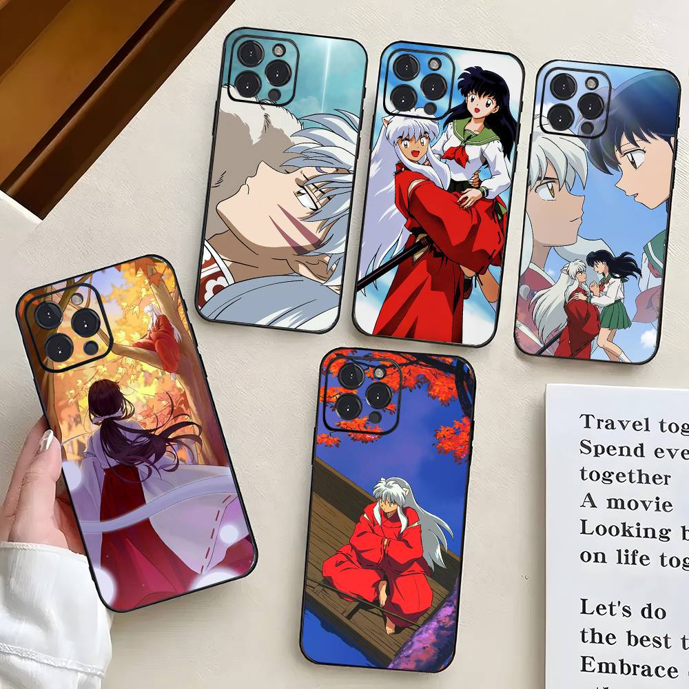 Japanese Animation I-Inuyasha Phone Case For IPhone 17 Air 16 15 14 13 Pro Max 11 12 Black Silicone Cover