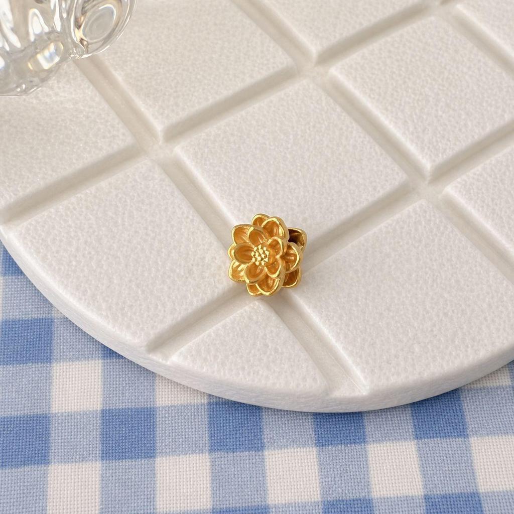 Sterling Silver & Imitation Gold Lotus Bow Star Spacer Beads for Baby Rope Weaving