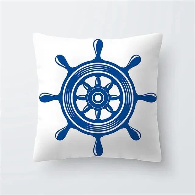 Home Living Room Sofa Car Interior Decorative Pillowcase Sailboat Anchor Marine Life Printed Cushion Pillowcase