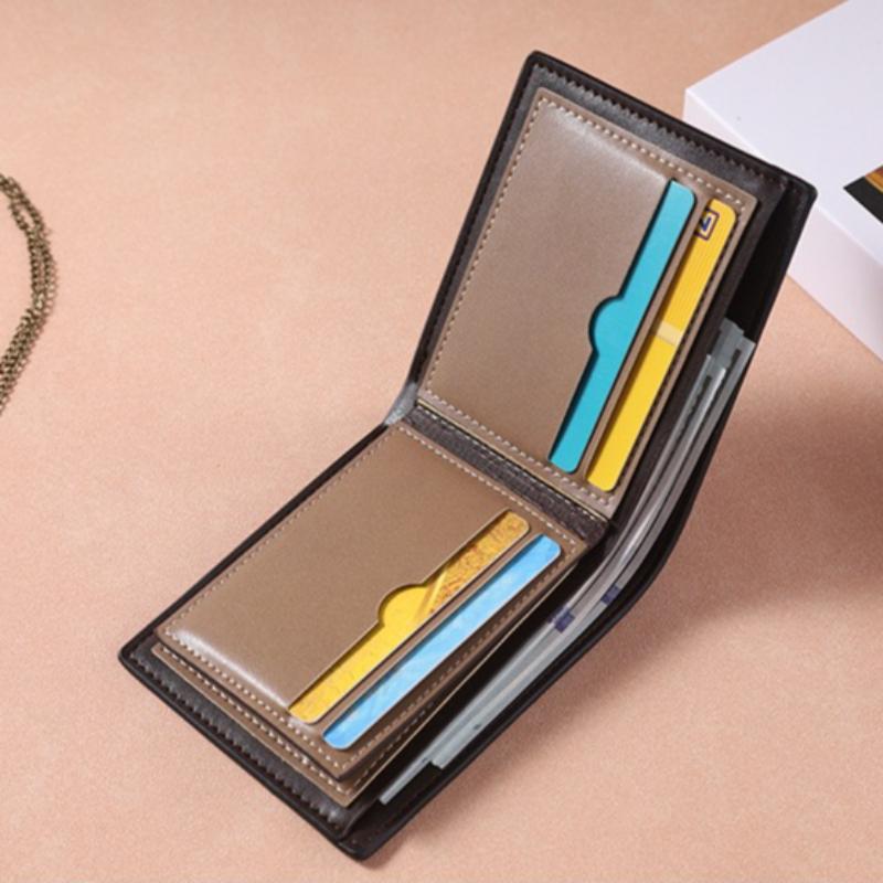 Men's Wallet Business High Quality 3 Fold Leather Money Bag for Men Card Holder Case Male Short Purse Credit Card Wallets