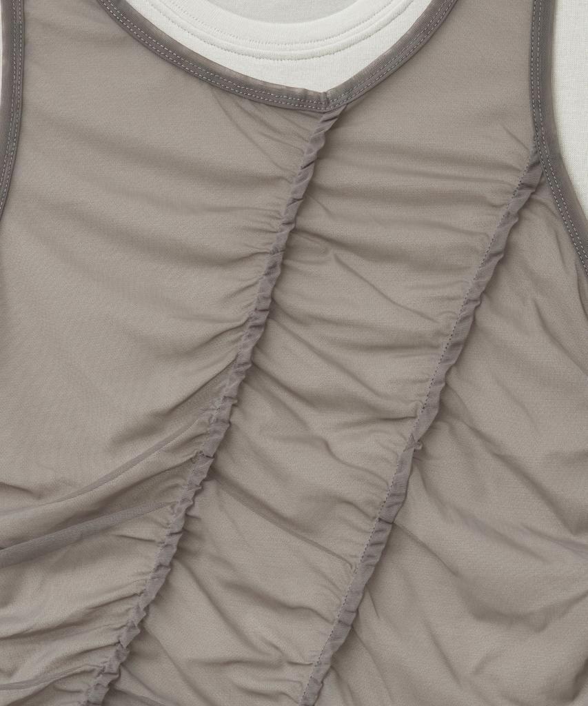 Lougeu Chiffon Layered Set T-Shirt_Gray