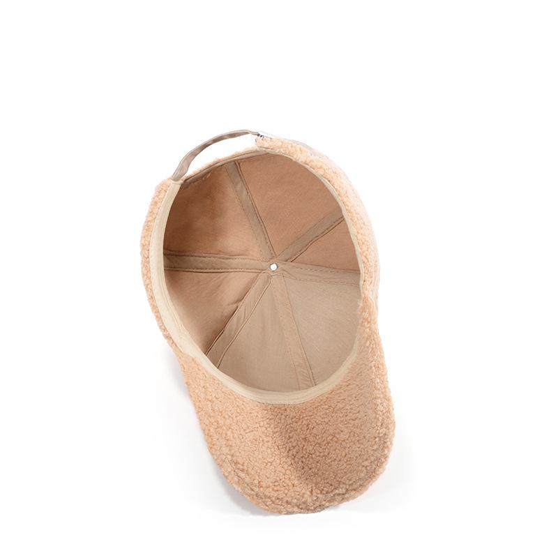 Unisex Korean Style Thickened Lamb Wool Baseball Cap for Autumn and Winter - Solid Color, Warm, Casual Outdoor Hat