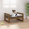 VidaXL Dog Bed Honey Brown 55.5x45.5x28 Cm Solid Pine Wood 821470