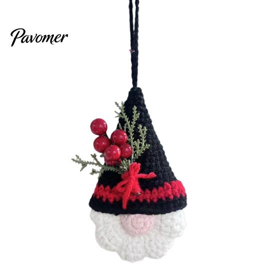 Faceless Gnome Decorations Hand Crochet Christmas Ornaments, Knitted Hanging Decorations, Woolen Holiday Gifts Yarn Elf Pendants for Tree Home