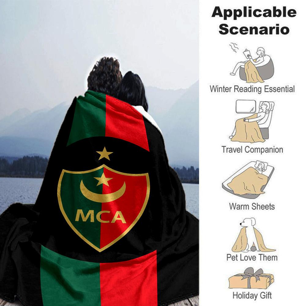 MCA MOULOUDIA LOGO Print Flannel Blanket High Quality Warm Comfortable Cover for All Seasons Perfect for Gifts Home Decor