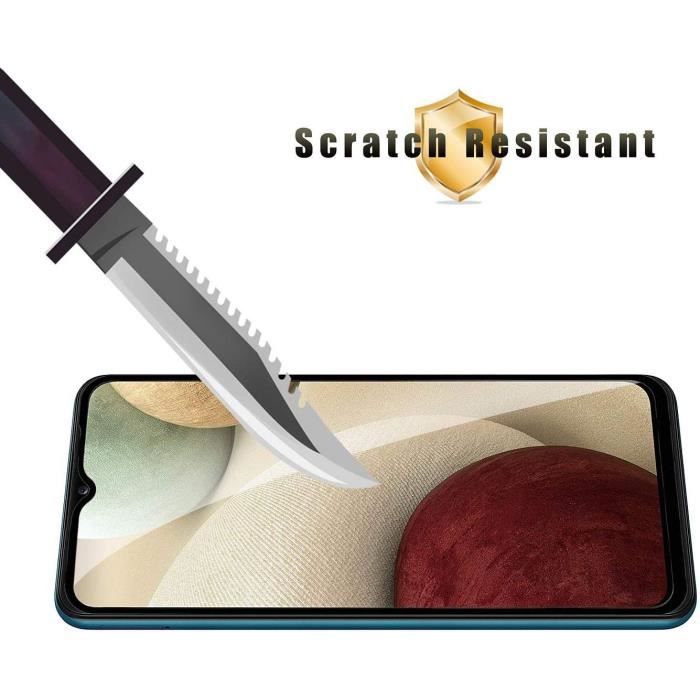 Film de protection en verre trempé - Samsung - A12 - Pack de 2 - Anti trace - Résistance 9H